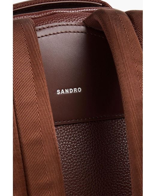 Sandro Brown Textured Backpack for men