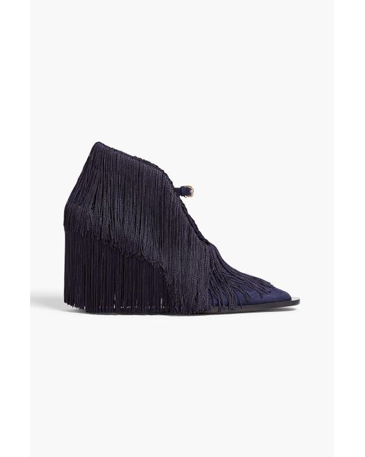 Zimmermann Blue Fringed Suede Ankle Boots