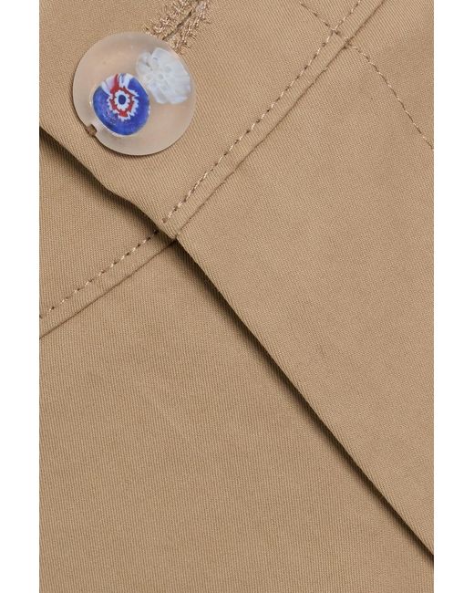 The Elder Statesman Natural Silvano Cotton-Twill Wide-Leg Pants