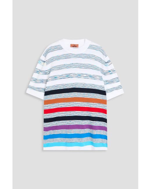 Missoni White Space-dyed Striped Cotton T-shirt for men