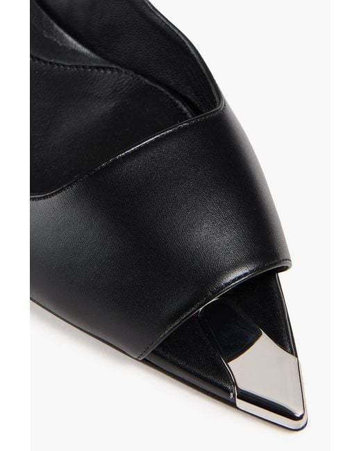 McQueen Black Punk Embellished Leather Sandals