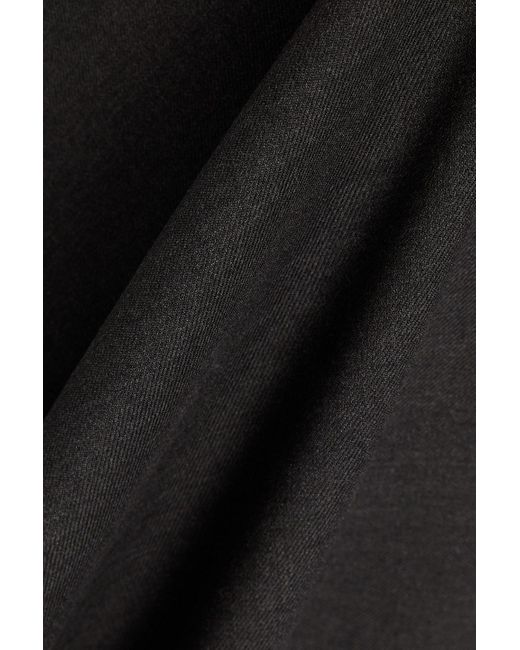 Brunello Cucinelli Black Wool-Blend Twill Midi Skirt