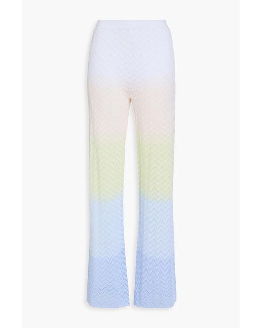 Missoni White Crochet-Knit Straight-Leg Pants