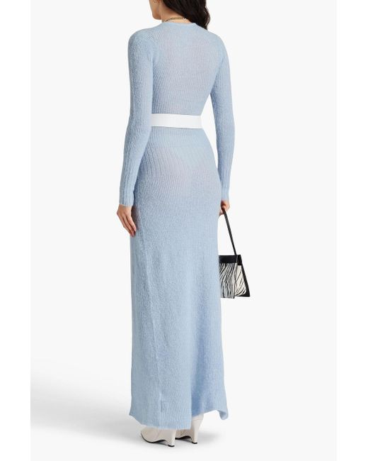 Jacquemus Dao Brushed Ribbed-Knit Maxi Dress in Blue | Lyst UK