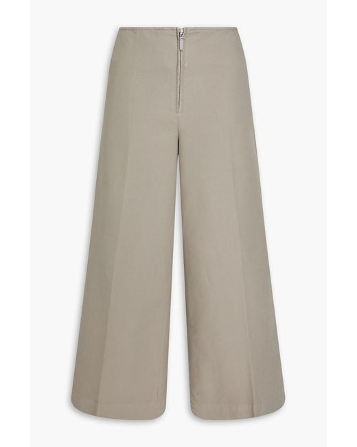Totême  White Cotton-twill Wide-leg Pants