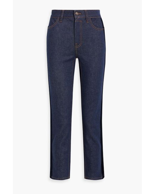 Zimmermann Blue Cropped High-rise Straight-leg Jeans