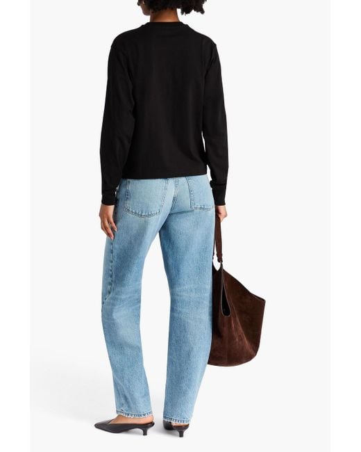 Totême  Black Cotton-jersey Top