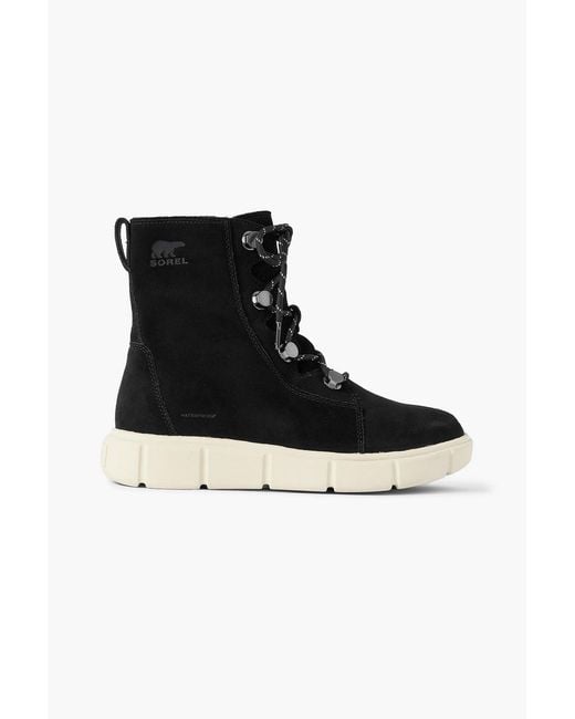 Sorel Black Explorer Iii Jane Suede Ankle Boots