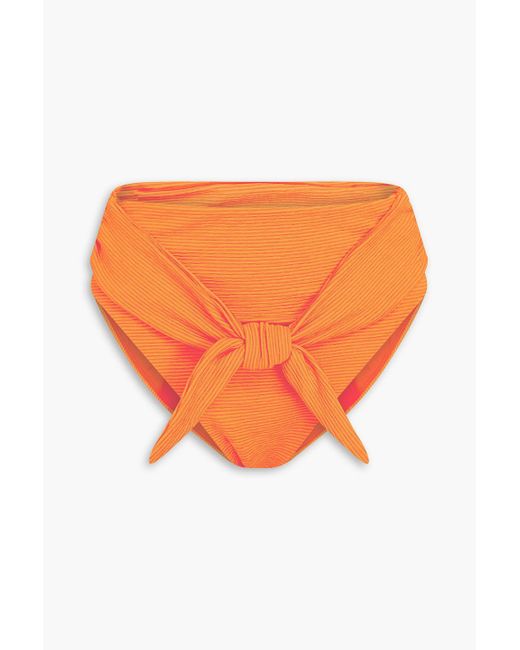 Mara Hoffman Orange Goldie Ribbed Knotted High-rise Bikini Briefs