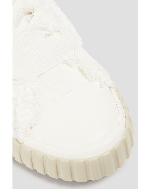 Zimmermann White Frayed Canvas High-top Sneakers