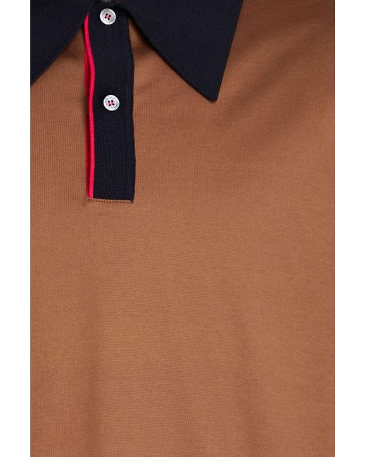 Dunhill Brown Cotton-jersey Polo Shirt for men