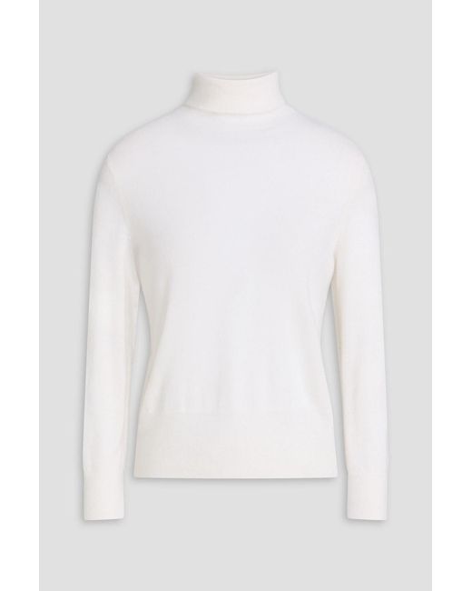 Vince White Cashmere And Silk-blend Turtleneck Sweater