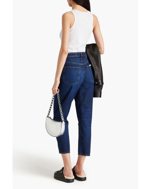 Rag & Bone Blue Alissa Cropped High-rise Tapered Jeans