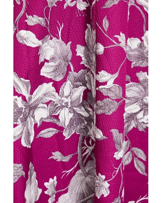 Erdem Pink Maxine Floral-print Hammered-satin Midi Dress