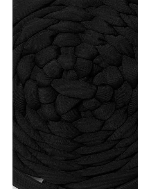 Isa Boulder Black Spiral-weave bikini-oberteil aus recyceltem webstoff mit bügeln