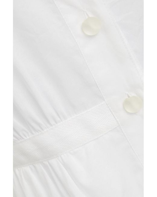 Emporio Armani White Cotton-poplin Maxi Shirt Dress
