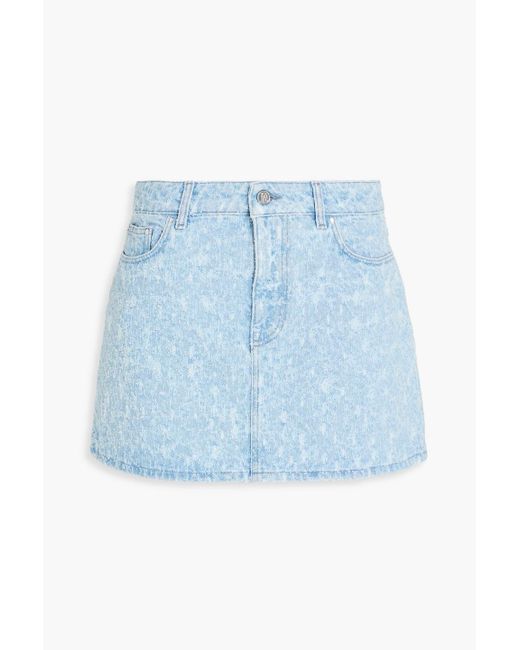 Rabanne Blue Minirock aus denim in distressed-optik