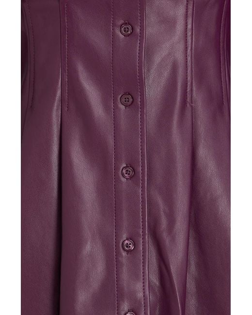 Jonathan Simkhai Purple Pleated Mini Shirt Dress