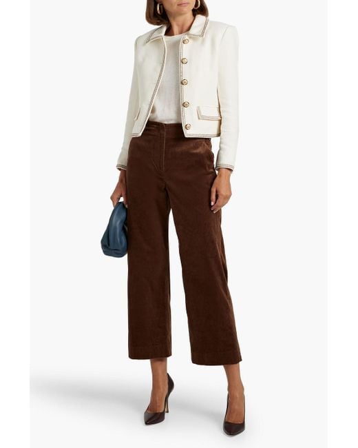 Veronica Beard Natural Makayla Cotton-Blend Tweed Jacket