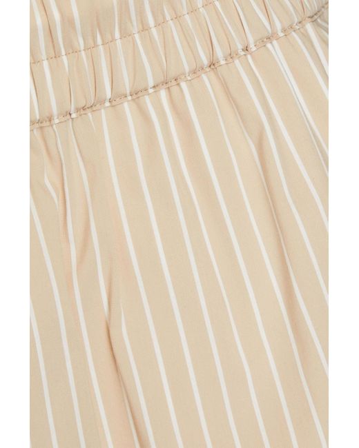 FRAME Natural Striped Cotton-blend Poplin Shorts