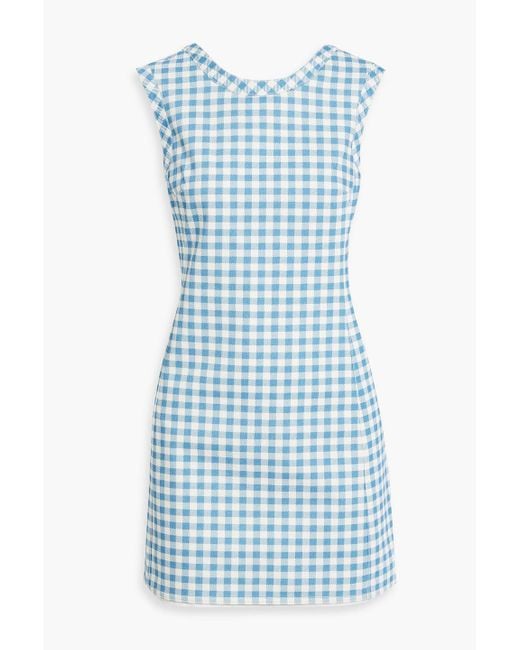 Emilia Wickstead Blue Emmy Gingham Cotton-twill Mini Dress