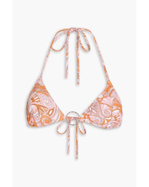 Melissa Odabash White Miami Paisley-Print Triangle Bikini Top