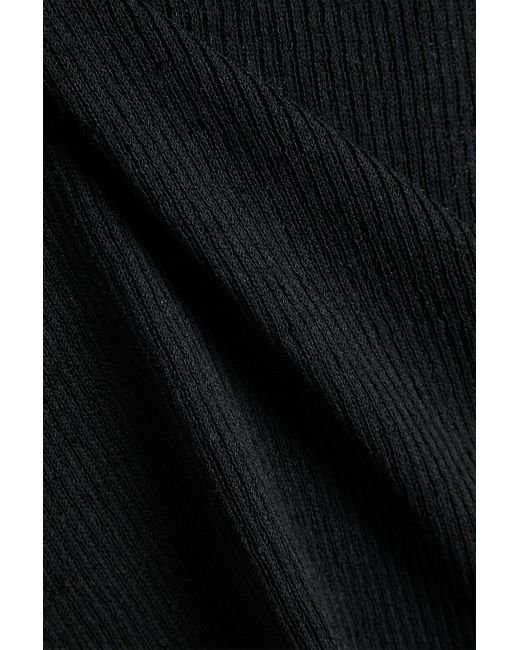 James Perse Poloshirt aus einer gerippten leinenmischung in Black für Herren