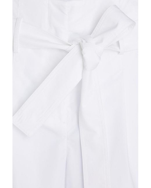 3.1 Phillip Lim White Cropped hose mit weitem bein aus popeline aus einer baumwollmischung