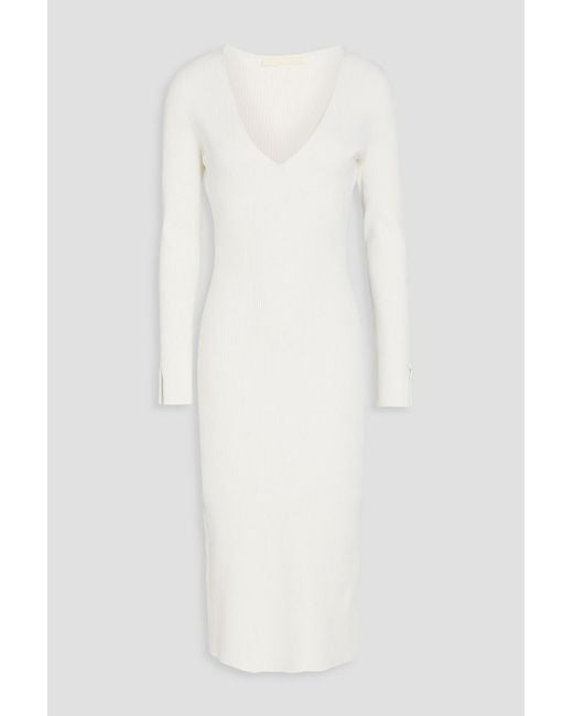 Jonathan Simkhai White Ribbed-knit Midi Dress