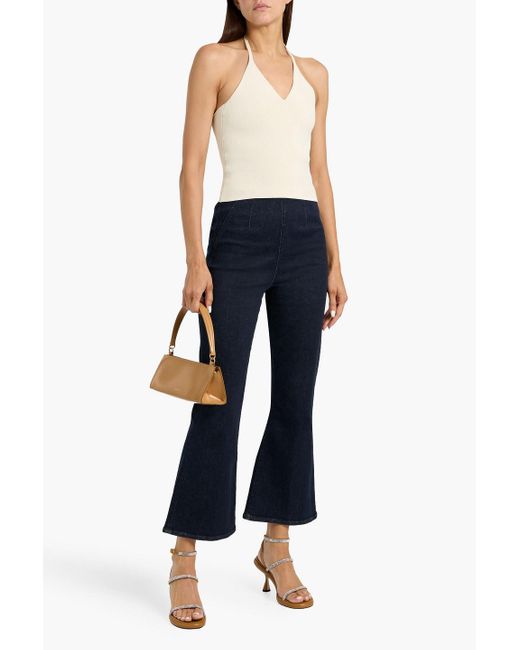 Veronica Beard Blue Hoch sitzende kick-flare-jeans "carson"