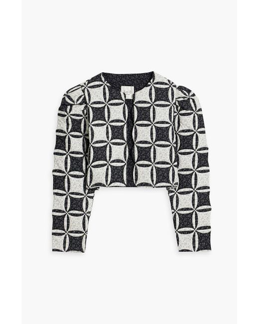 Sea Black Catalina Cropped Two-tone Patchwork Cotton Jacket