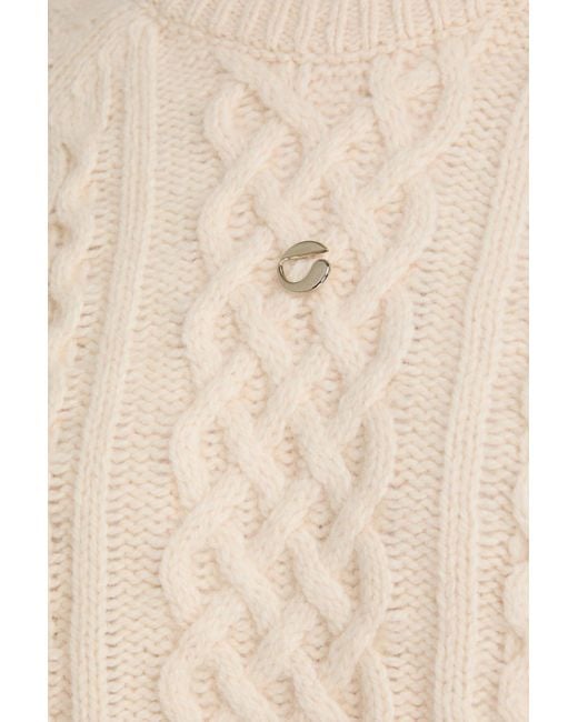 Coperni Natural Embellished Cable-knit Wool-blend Sweater