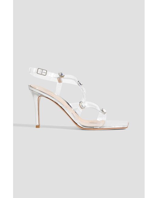 Gianvito Rossi Crystal-embellished Mirrored Leather And Pvc