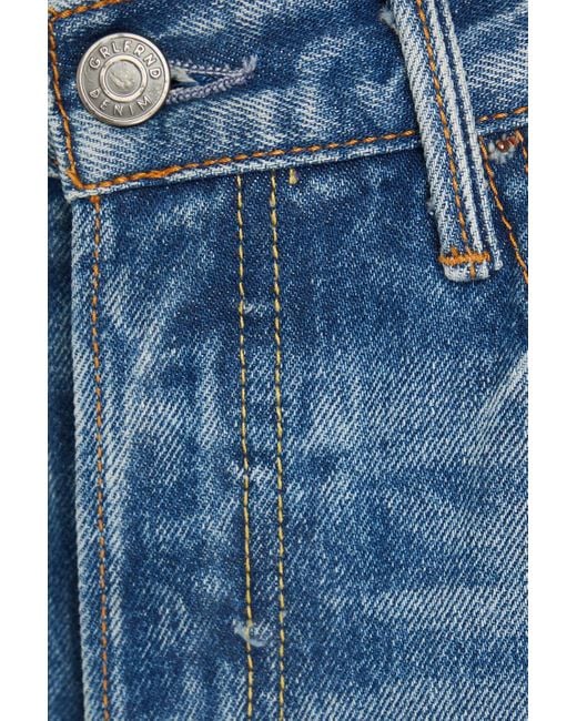 GRLFRND Blue Karolina petite hoch sitzende jeans mit schmalem bein in distressed-optik