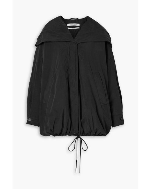 Another Tomorrow Black Oversized-shelljacke mit kapuze