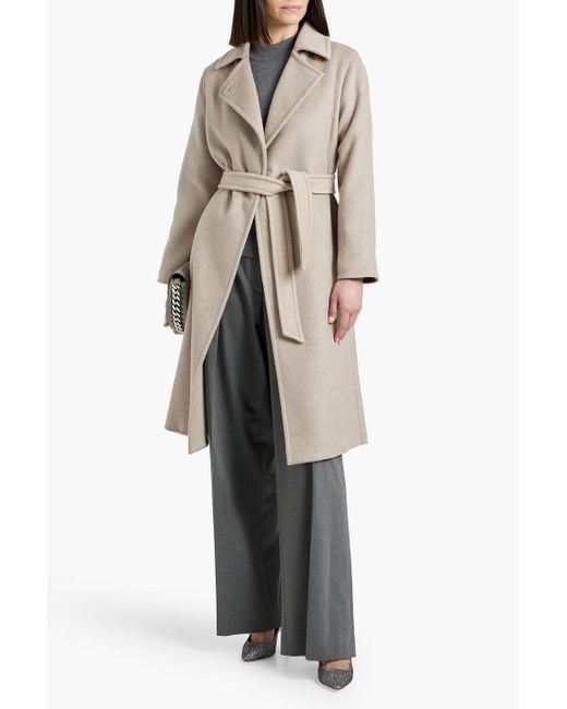 Max Mara Natural Manuela Brushed Cashmere-Felt Coat