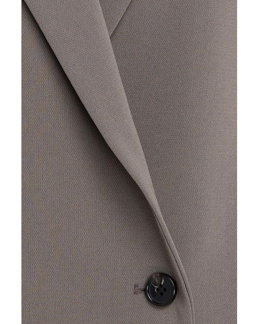 Theory Brown Double-Breasted Crepe Blazer