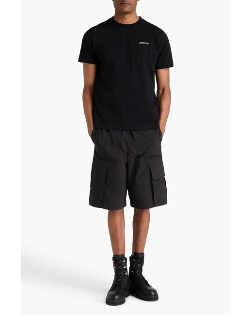 Off-White c/o Virgil Abloh Black Printed Cotton-Jersey T-Shirt for men