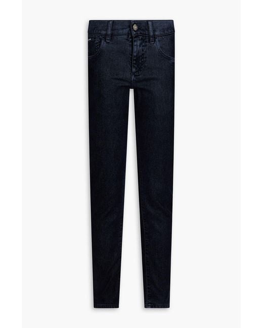 Dolce & Gabbana Blue Flocked Cotton-blend Gabardine Pants for men