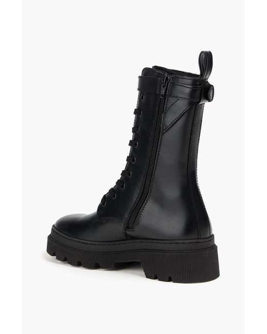 Claudie Pierlot Black Leather Combat Boots