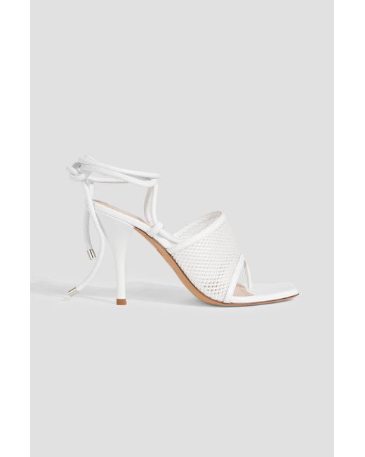 IRO White Enom Leather-trimmed Mesh Sandals
