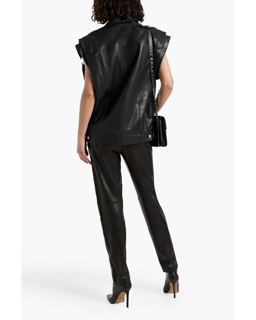 IRO Black Nyl Leather Vest