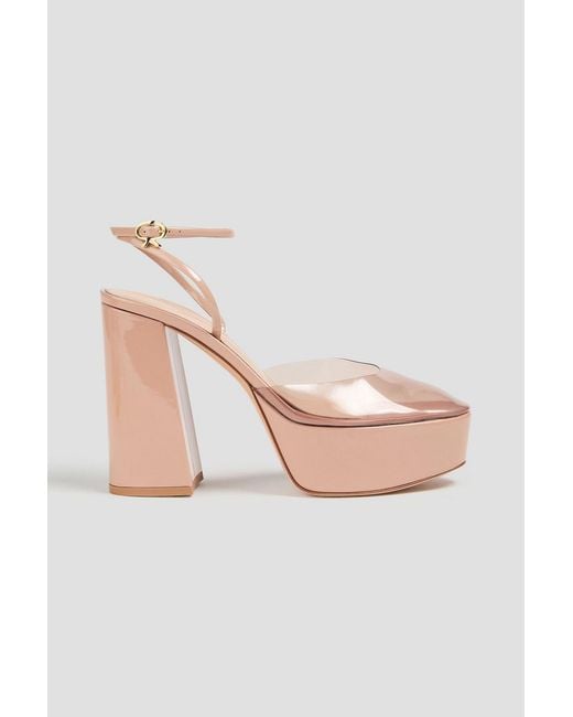 Gianvito Rossi Pink Dua Pvc And Leather Platform Pumps