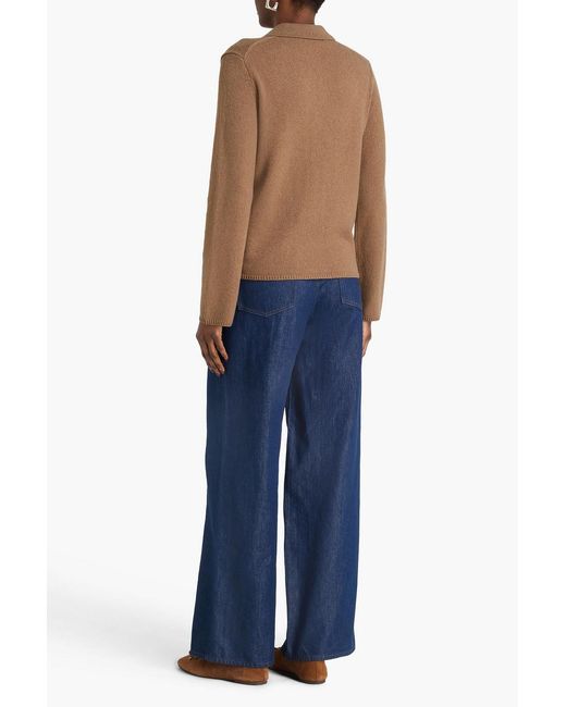 Theory Brown Cashmere And Wool-blend Cardigan