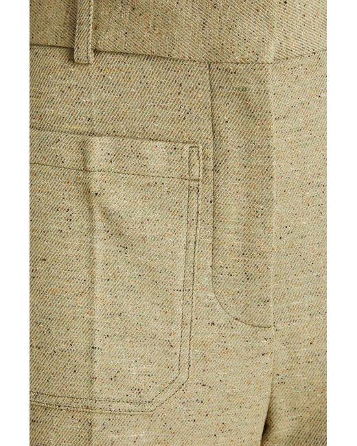 Victoria Beckham Natural Alina Wool-blend Flared Pants