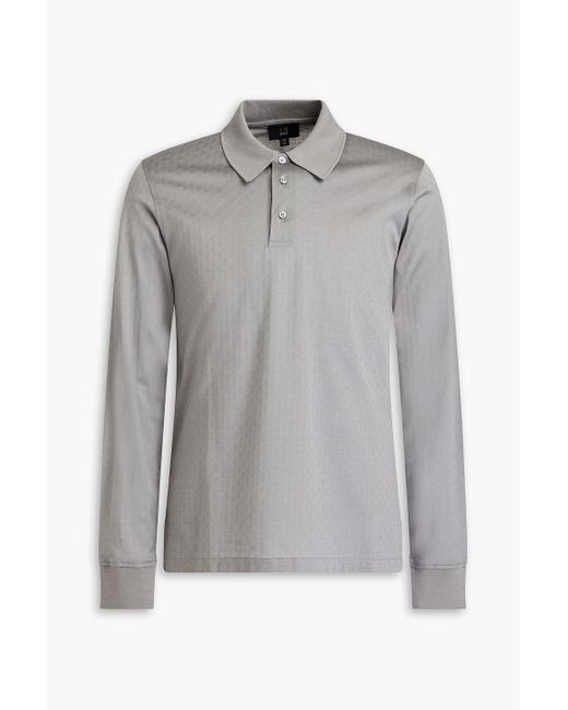 Dunhill Poloshirt aus jacquard-strick aus baumwolle in Gray für Herren