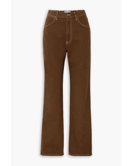 Reformation Brown Cowboy High-rise Straight-leg Jeans
