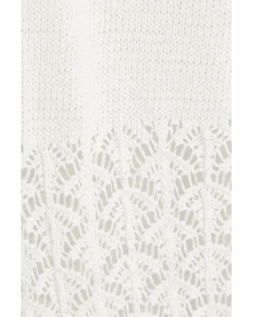 Zimmermann White Pointelle-Knit Hooded Maxi Dress