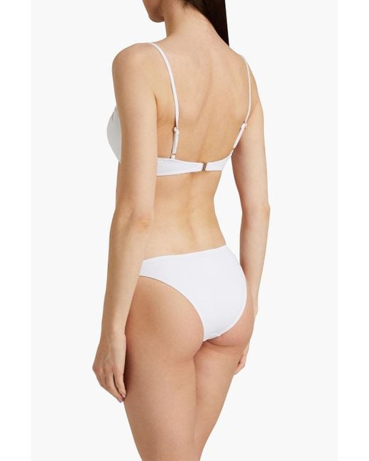 Melissa Odabash White France Embellished Bikini Top