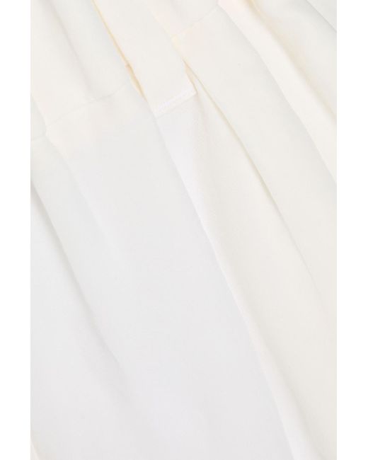 Brunello Cucinelli White Pleated Cotton-organdie Shorts